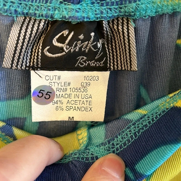 Vintage Slinky Brand Women’s (M) Blue Floral Stretch Pull On Pants Elastic Waist - Picture 2 of 5